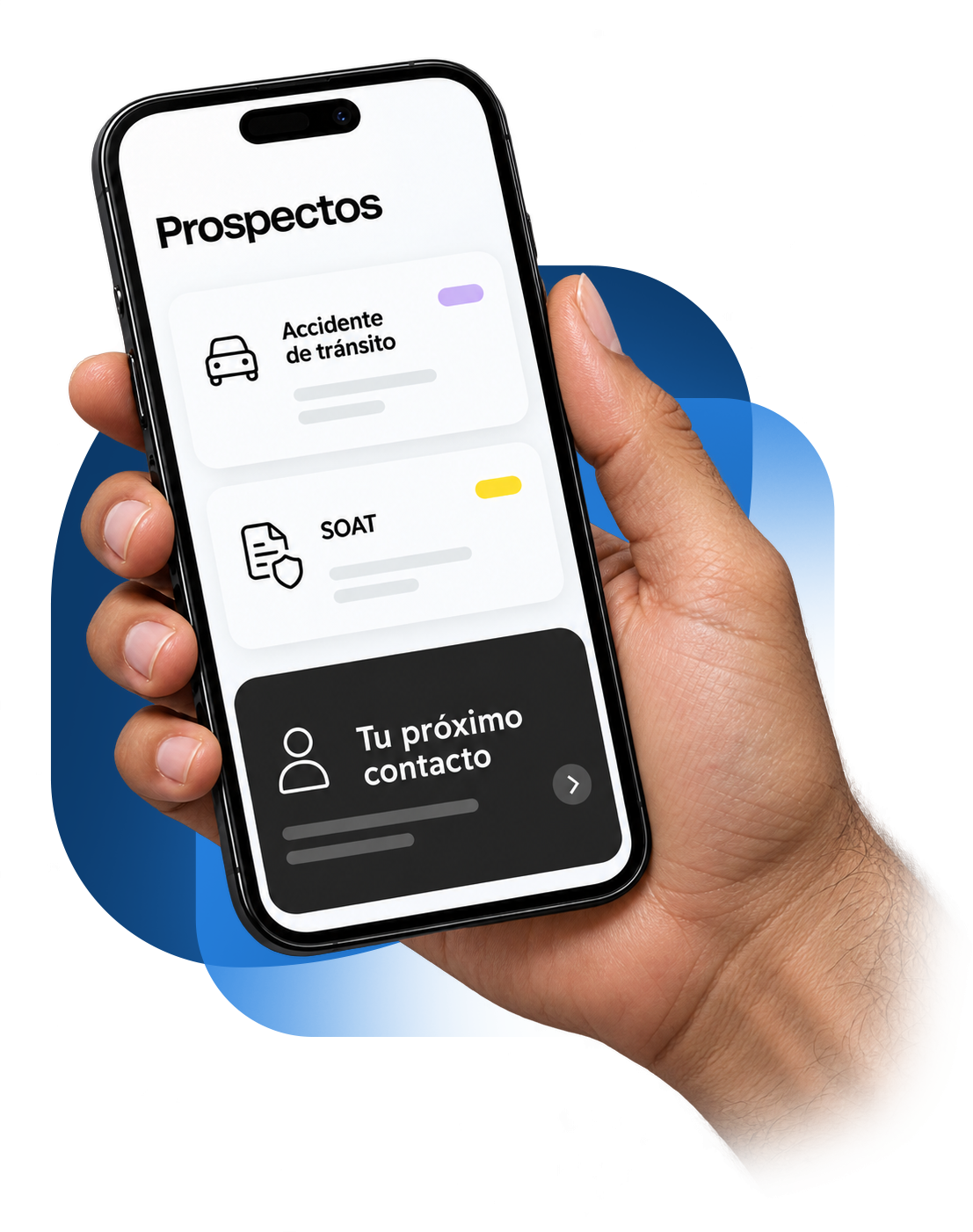 Ilustración de prospectos en un teléfono